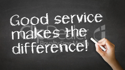 Good Service makes the difference Chalk Illustration