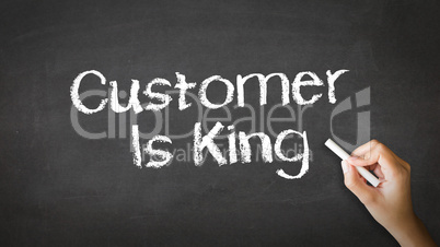 Customer is king Chalk Illustration