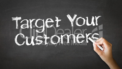 Target Your Customers Chalk Illustration