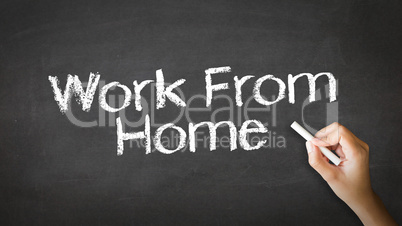Work From Home Chalk Illustration
