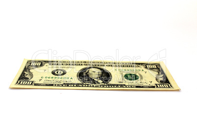 hundred dollar banknote isolated on white background