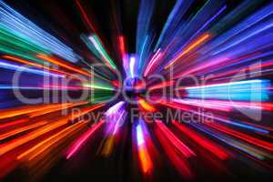 Abstract pattern of red and blue light stripes