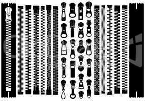 Set Of Different Zippers