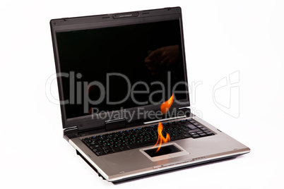 Laptop with flame on touchpad