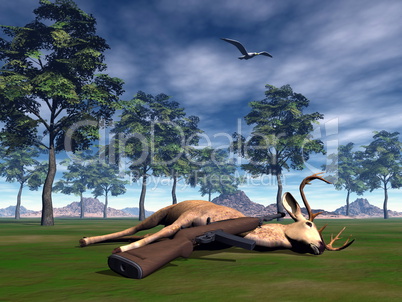 Hunting scene - 3D render