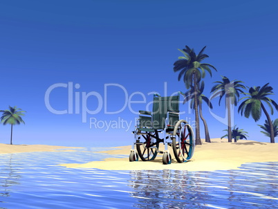 Wheelchair holidays - 3D render