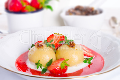 dumplings with strawberries