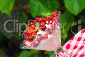 woodland strawberry with whipped cream