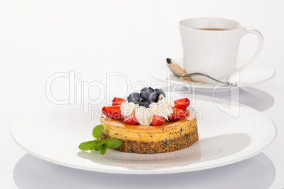 Cheesecake and cup of coffee