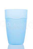 Blue plastic glass