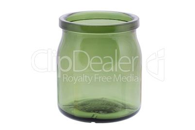 Green glass jar