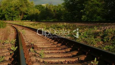 single set of railway lines stretching into the distance