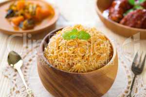 Indian meal biryani rice