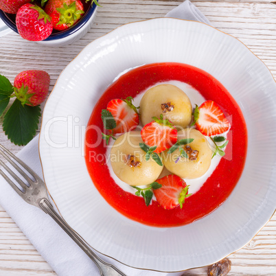 dumplings with strawberries