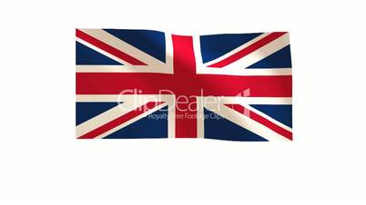 The British flag flapped in the wind.