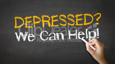 Depressed we can help Chalk Illustration