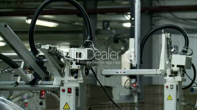 Industrial robots in the factory.