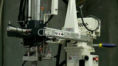 Industrial robots in the factory.