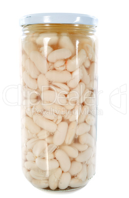 bottled preserves of white beans