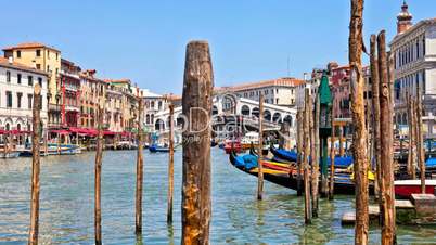 Venice - Grand Canal at the famous Rialto Bridge