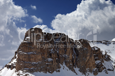 rocks and blue sky with clouds