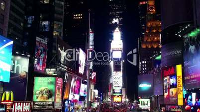 Times Square at night. Time lapse.