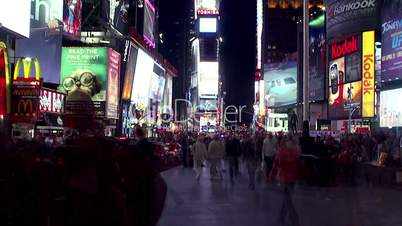 Times Square at night. Time lapse.