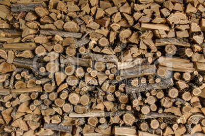 Pile of wood cut for fireplace