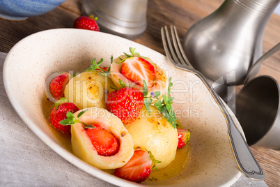 dumplings with strawberries