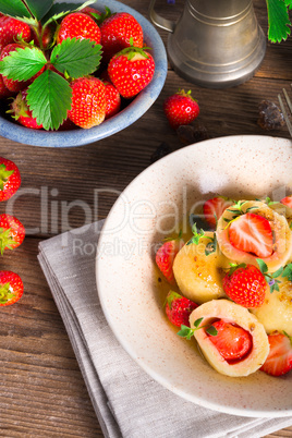 dumplings with strawberries