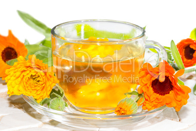 Herbal tea made from Calendula officinalus