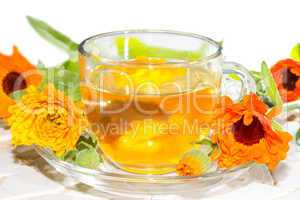Herbal tea made from Calendula officinalus