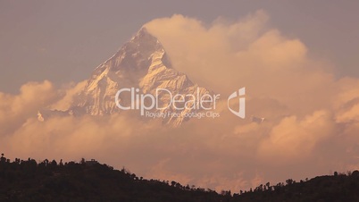 Machapuchare peak (6997 m) at sunrise.