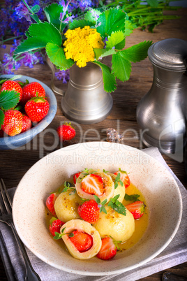 dumplings with strawberries