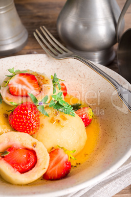 dumplings with strawberries