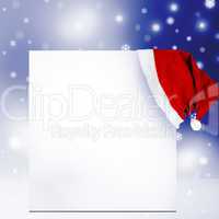 Christmas card with Santa Claus hat