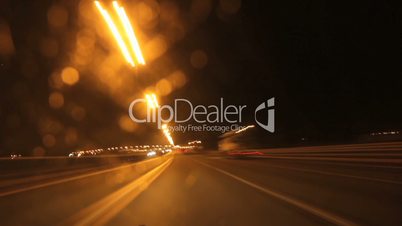 speed on night road time lapse