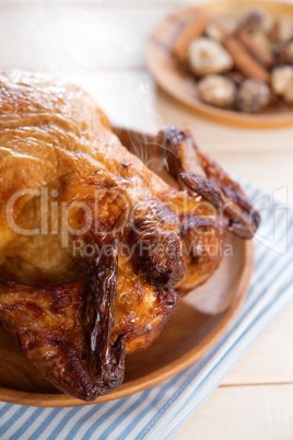 Roast chicken ready to eat