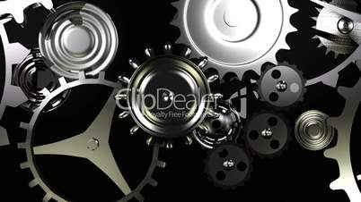 loopable background with gears movement end alpha
