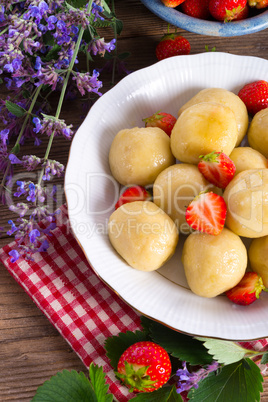 dumplings with strawberries