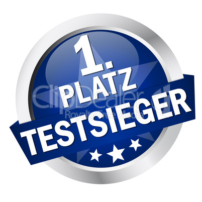 button mit banner " 1. platz testsieger "