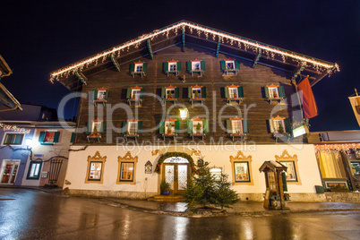 Night view from Zell Am See village