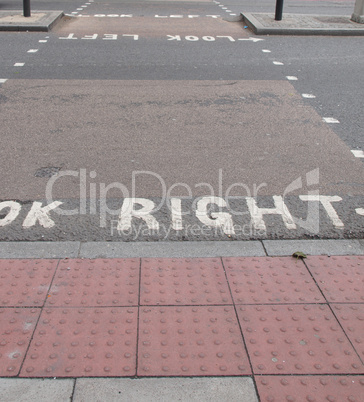 Look Right sign