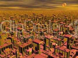 Futuristic cityscape - 3D render