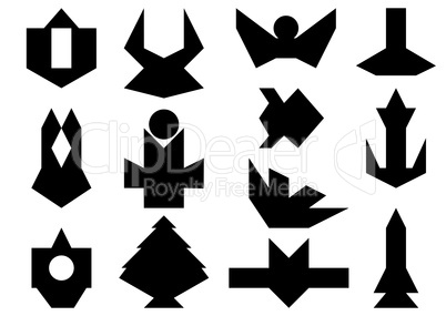 Set of abstract shapes