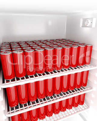 Red beverage cans