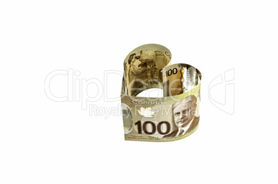 100 Canadian dollar banknote.