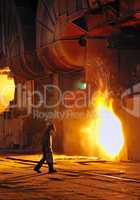 a steel worker in factory