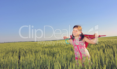 a little girl with a umbrella