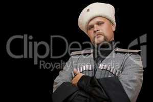 Young man in a cossack clothes